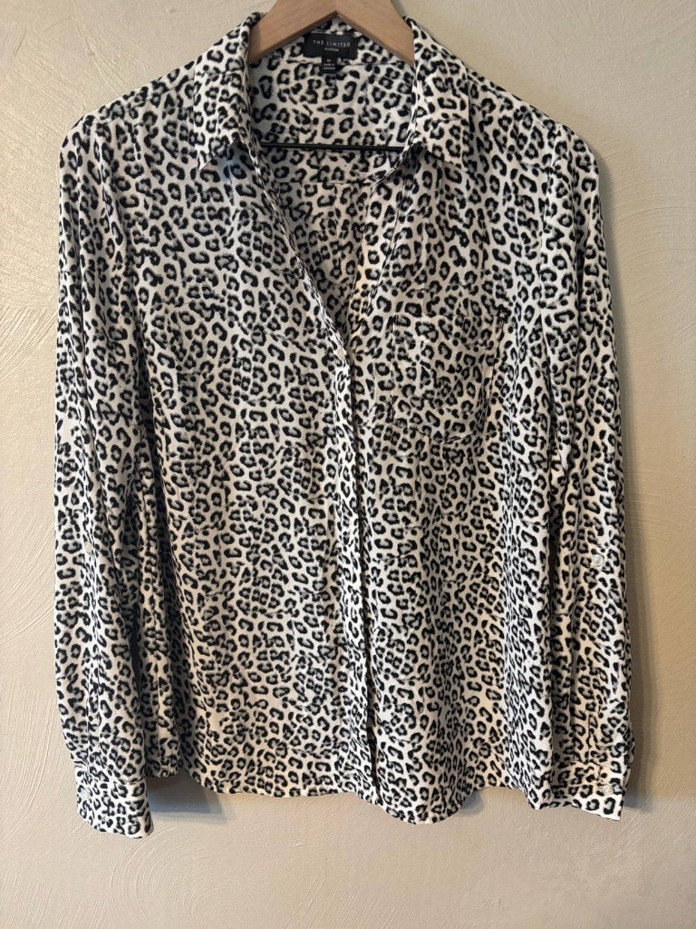 The Limited Black & White Leopard Print Button-Down Shirt